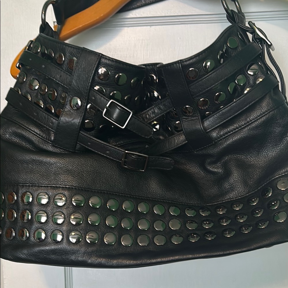 Black Studded Leather Bag